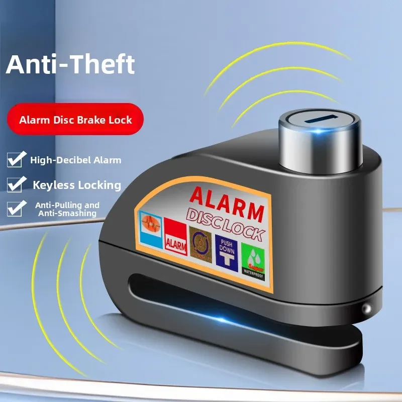 

Stainless Steel Motorcycle Disc Brake Lock Electric Vehicle Lock Bicycle Anti-Theft Lock Disc Alarm Lock Modern Simple Style