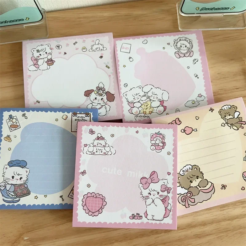 50PCS น่ารัก INS สไตล์ Sticky Notes,Sticky Notes,นักเรียนสาวหัวใจสติกเกอร์ข้อความการ์ตูน