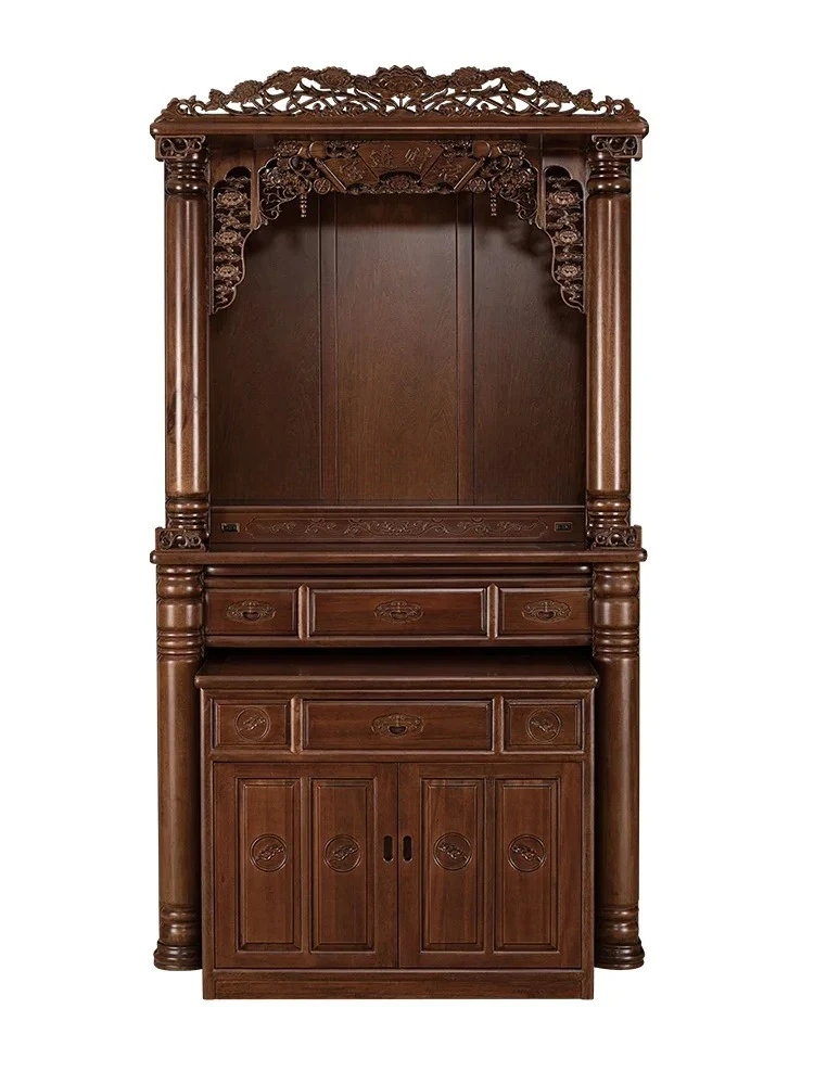 

A16 Solid Wood Buddha Niche New Chinese Style Clothes Closet Tribute Table Buddha Shrine Household Buddha Cabinet Altar Cabinet