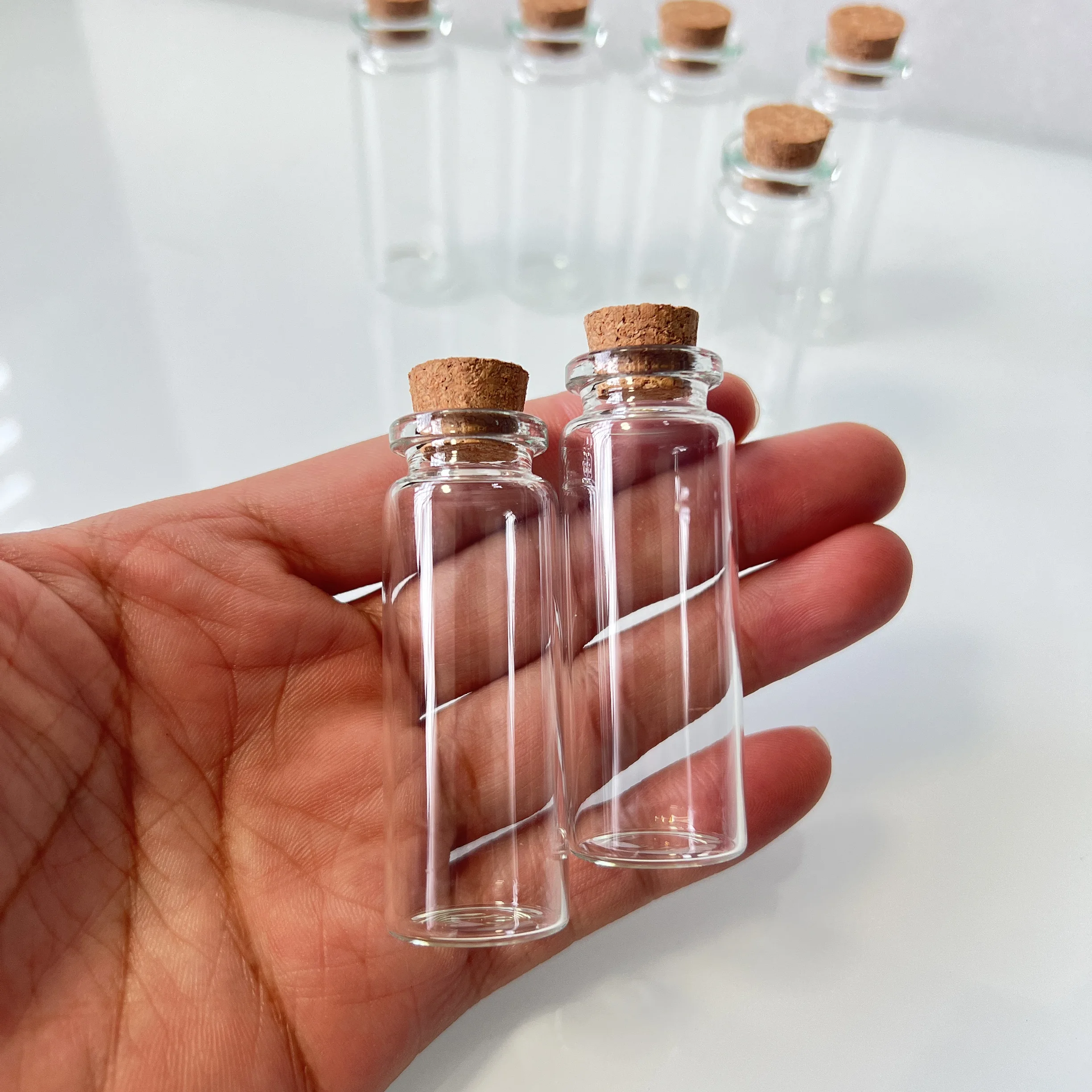 50 PCS 100 PCS 11x22x60mm 12ml Glass Bottles Cork Stopper Transparent Mini Jars DIY Crafts Home Decor Tiny Storage Gift Bottles