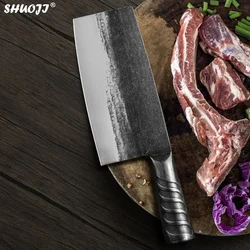 Old Fashioned Handmade Kitchen Knife Blacksmith Forging Cleaver Slicing Chopping Knife 4mm thick blade Carbon Steel Knives