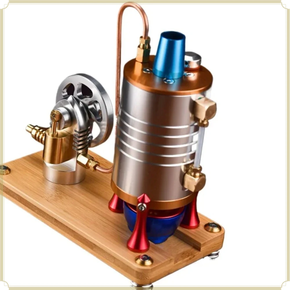 Startable Retro Steam Engine Model with Heating Boiler CNC Machined Physics Experiment Science Educational Toy