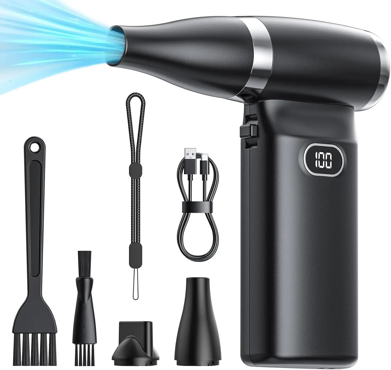 

Cordless Electric Air Duster 60 MPH High Speed Mini Blower for Electronics, Car, Keyboard Cleaning