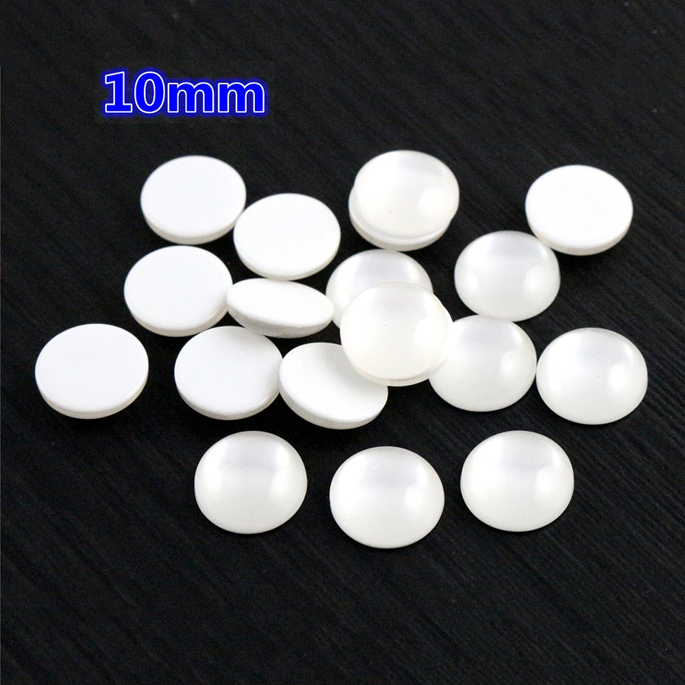 New Fashion 40pcs 10mm White Color Flat Back Resin Cabochons Cameo  V6-27