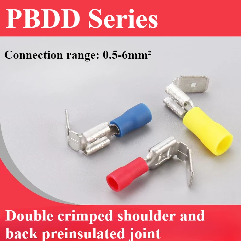 50pcs Crimping Connectors Piggyback Female Spade Connector Terminals Brass printed with Sn