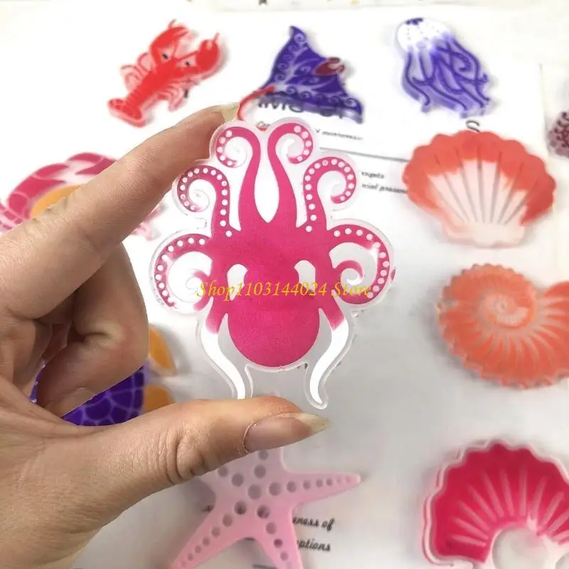 N5KE Marine Animal Keychain Epoxy Resin Decorative Mold with Hole Pendant Mold