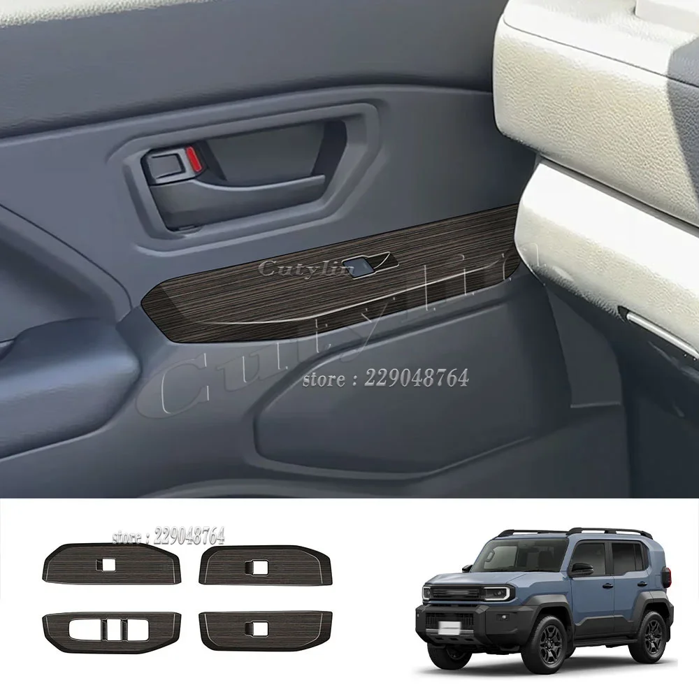 RHD ABS Black Windows Rise Switch Panel Glass Lift Control Cover Stickers for Toyota Land Cruiser FJ 2026 2027 Car Accessories