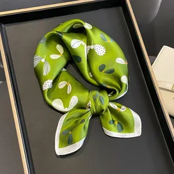 2024 New 100% Real Silk Hair Scarf Fashion Lady Kerchief Foulard Female Bandana Scarves for Women Hair Band Hijab Shawl Wraps