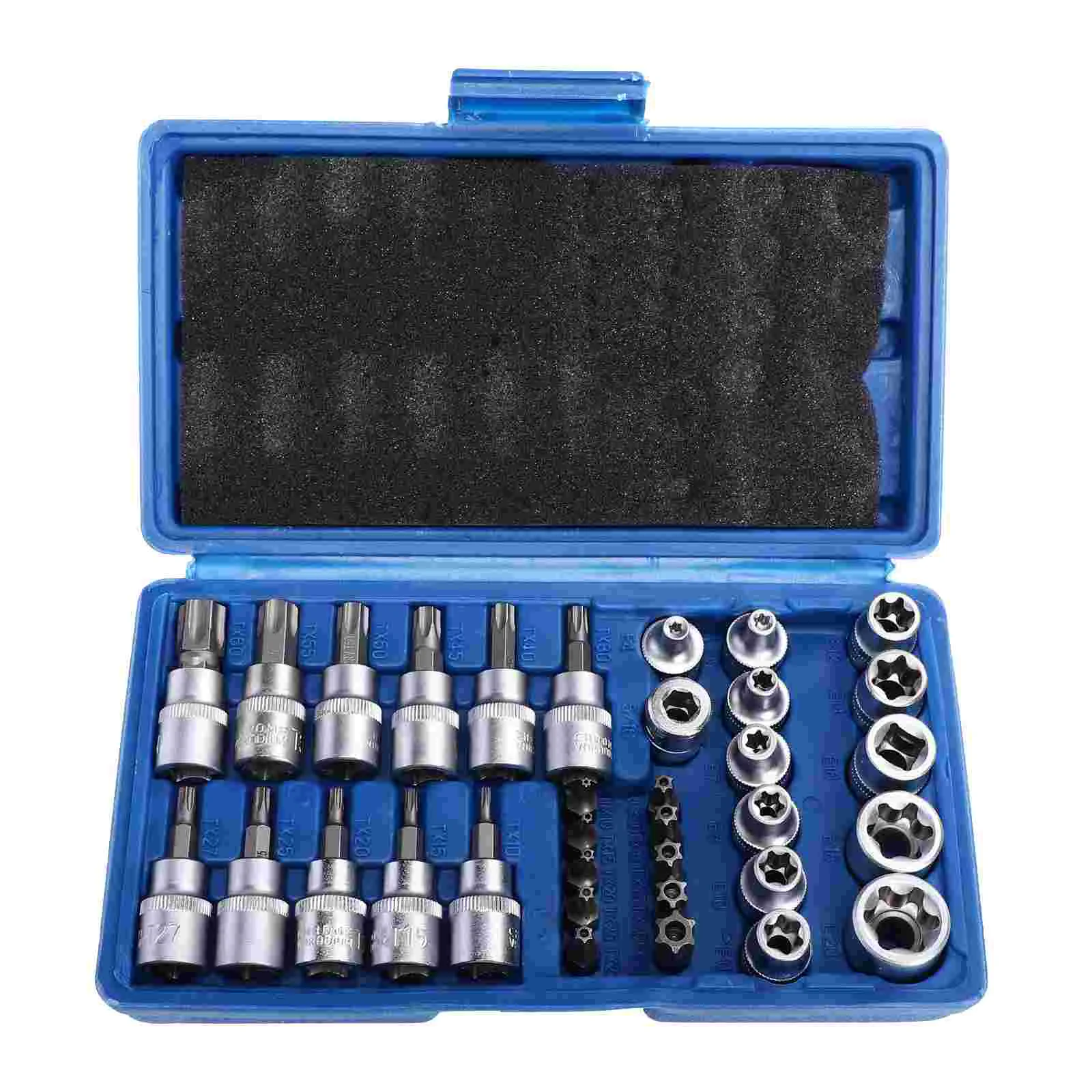 

34 Pcs Bit Socket Wrench Set Plum Blossom Star-shaped Sockets Steel Torque Kit Car Metal Tap