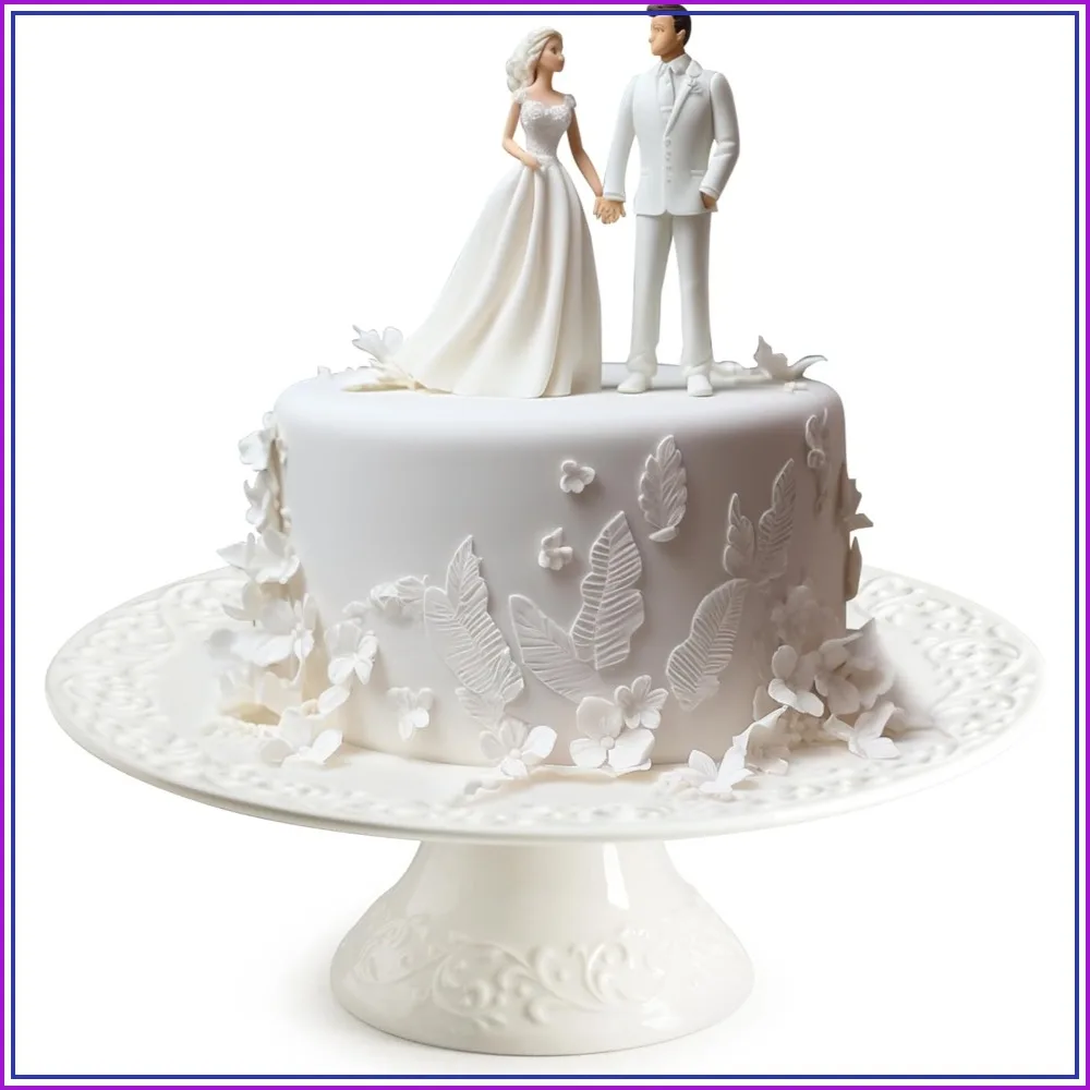 

Elegant White Porcelain Cake Stand for Parties, Baby Showers & Home Decor
