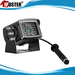 iPoster 4PIN Heavy Duty Metal Case CCD Sensor Rear View Camera Backup Reversing IR LED Waterproof 12-24v For Caravan Truck Bus