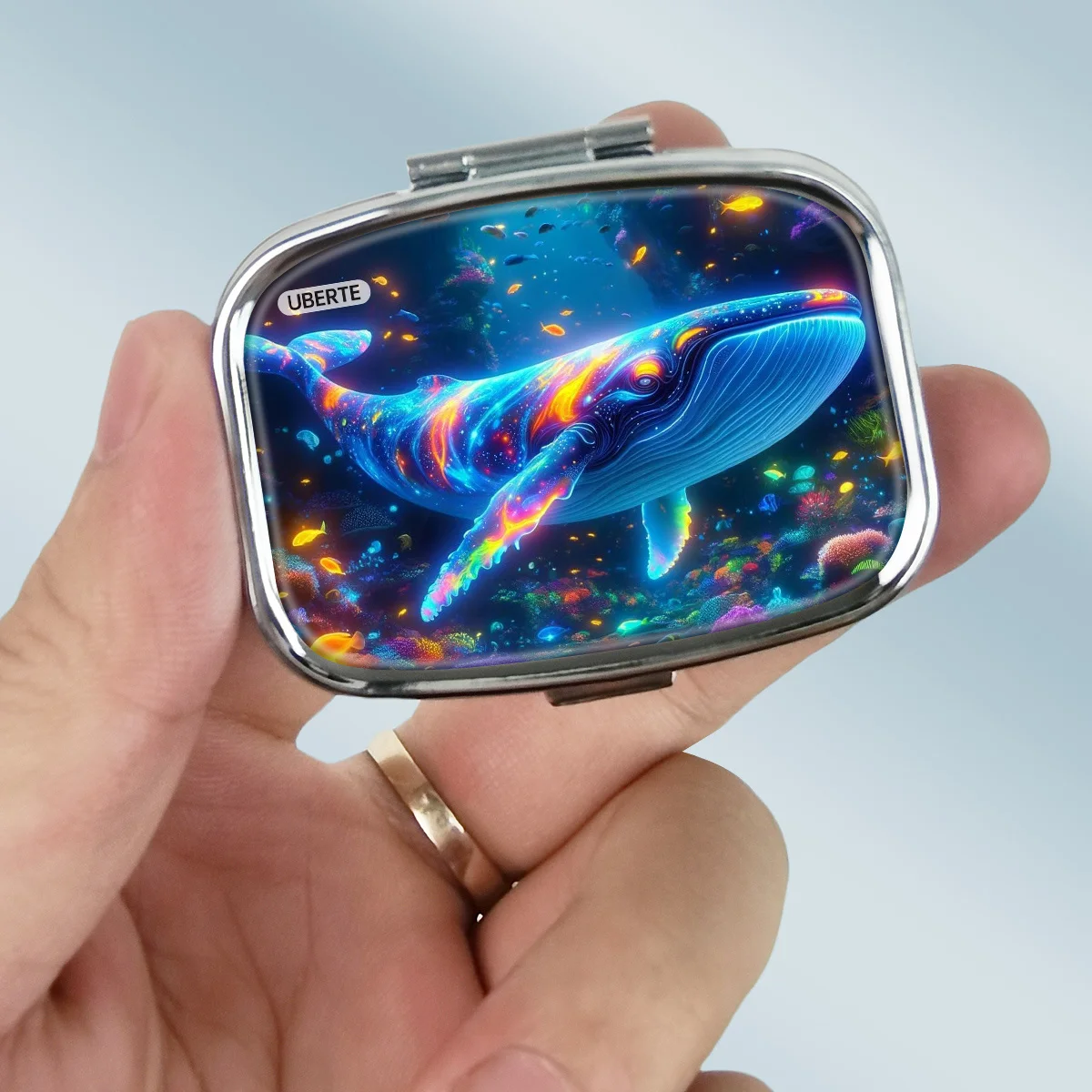 A Mysterious Eye-Shaped Pill Box, Mini 2-Compartment Organizer, Portable Home Medicine Storage, Ideal for Wallets and Travel, a Unique Gift