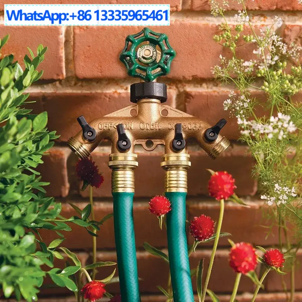 

2Pcs copper 4-way ball valve water splitter, garden watering, agricultural irrigation, family car wash faucet, one-way four-way