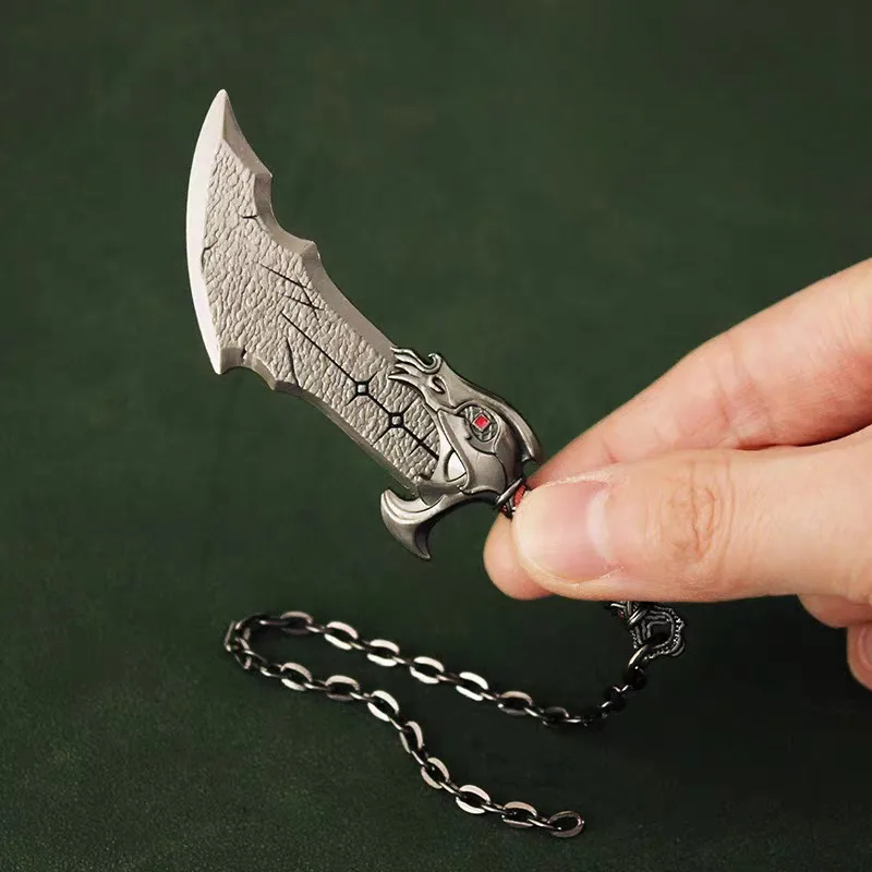 9 cm God of War Game Wapen Blades van Chaos Figuur Zwaard Periferie Sleutelhanger Model Ornament Collectie Kinderen Gift Speelgoed voor Jongen