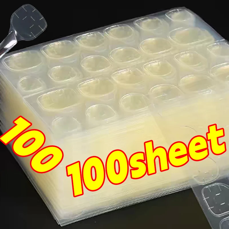 

Double Side Glue Nail Stickers Transparent Press-on Nail Tips Waterproof Fake Decals Adhesive Jelly False Nails Accessories