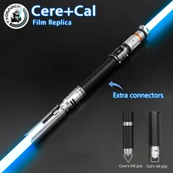 TXQSABER Cere Cal Double Replica lightsaber RGB Pixel heavy sword Smooth Swing Metal Handle Cosplay FOC jedi sword 12 Colors