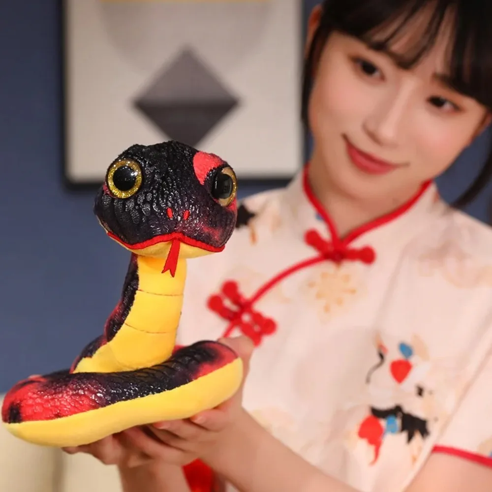 Alta qualidade 20/26cm brinquedo de pelúcia macio olhos grandes cobra mascote brinquedo único presente de ano novo para aniversário natal dia das bruxas ano novo