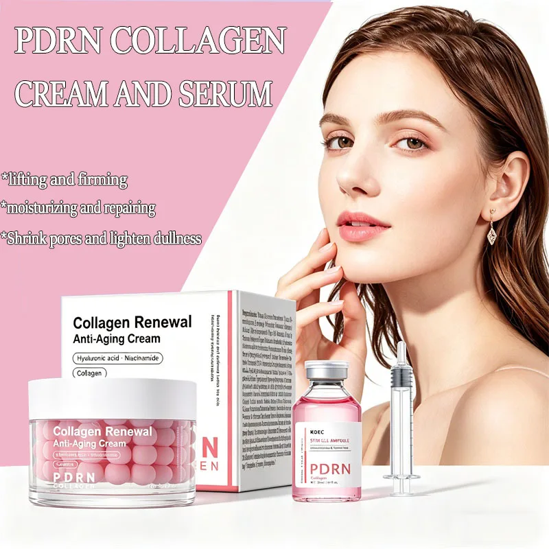 Centella PDRN Salmon Ampoule Serum Cream Advanced Deep Repair Skin Barrier Serum Face Firming Brightening Facial Essence Product