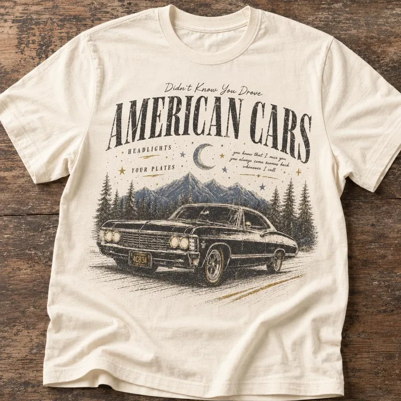 Vintage American Cars Comfort Colors® Shirt,The Divide Tour Shirt,Music Lover Gift