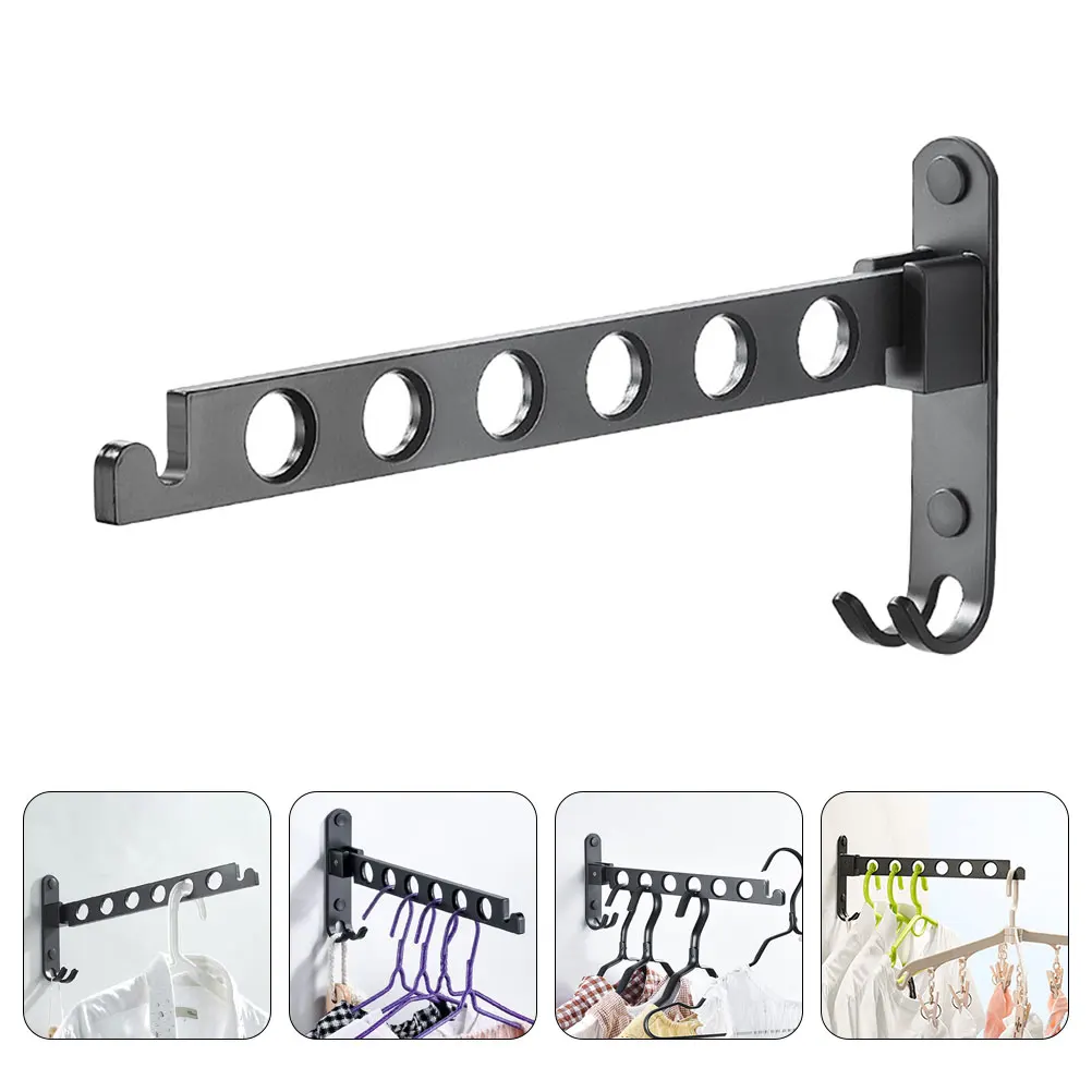 

WallMounted DryingRack AluminumAlloy DurableStrong SpaceSaving Swing90Degrees ClothesHanger Holder LaundryRack HomeOrganizer