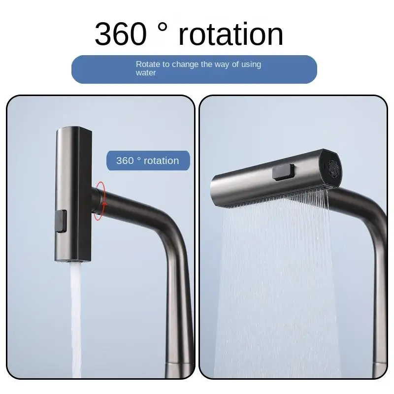 Multifunctionele uittrekbare waterval digitaal display keukenkranen draaibare aanrecht waterkraan keukenaccessoire met slang