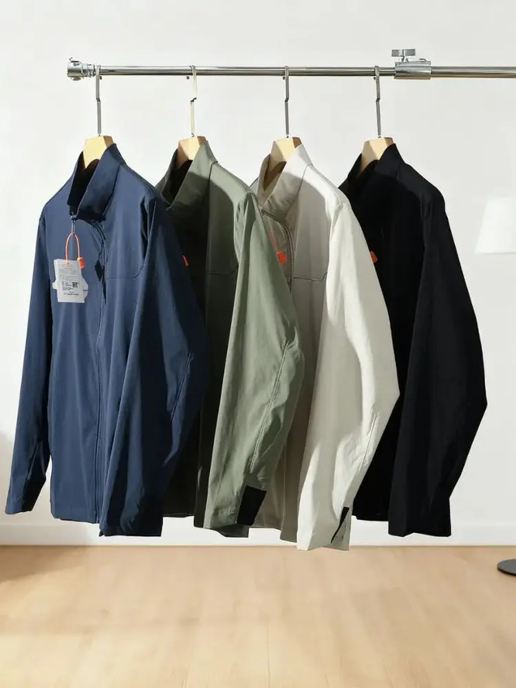 

Outdoor Men's Stand Collar Jaet Breathable Waterproof Lightweight Four Sides High Elastici Autumn New Sle Youth Faion