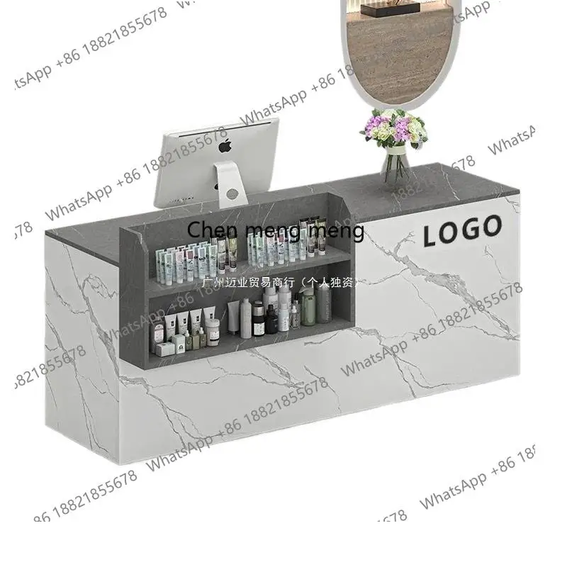 Caja de cajero, mesa de gabinete de supermercado moderna y sencilla, salón de belleza, tienda de ropa, recepción, mostrador de recepción