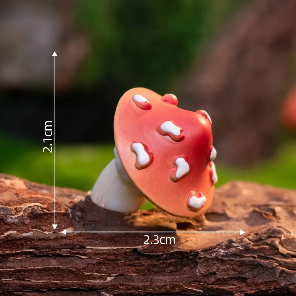 7pcs New Mini Simulation Mushroom Craft Ornament Garden Decoration Resin Mushroom Figurine DIY Plant Bonsai Micro Moss Landscape