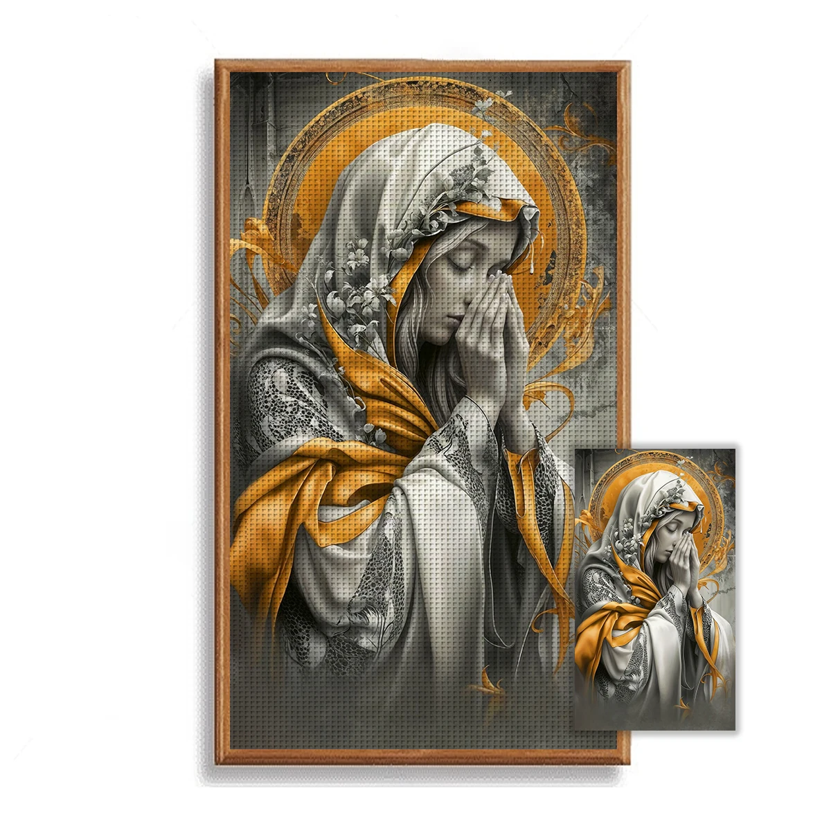 1 Set 40x70cm-15,7x27,6-Zoll 11CT/14CT bedruckter Stoff Kreuzstich DIY-Set, große Größe, Geschenkset – Detail 5