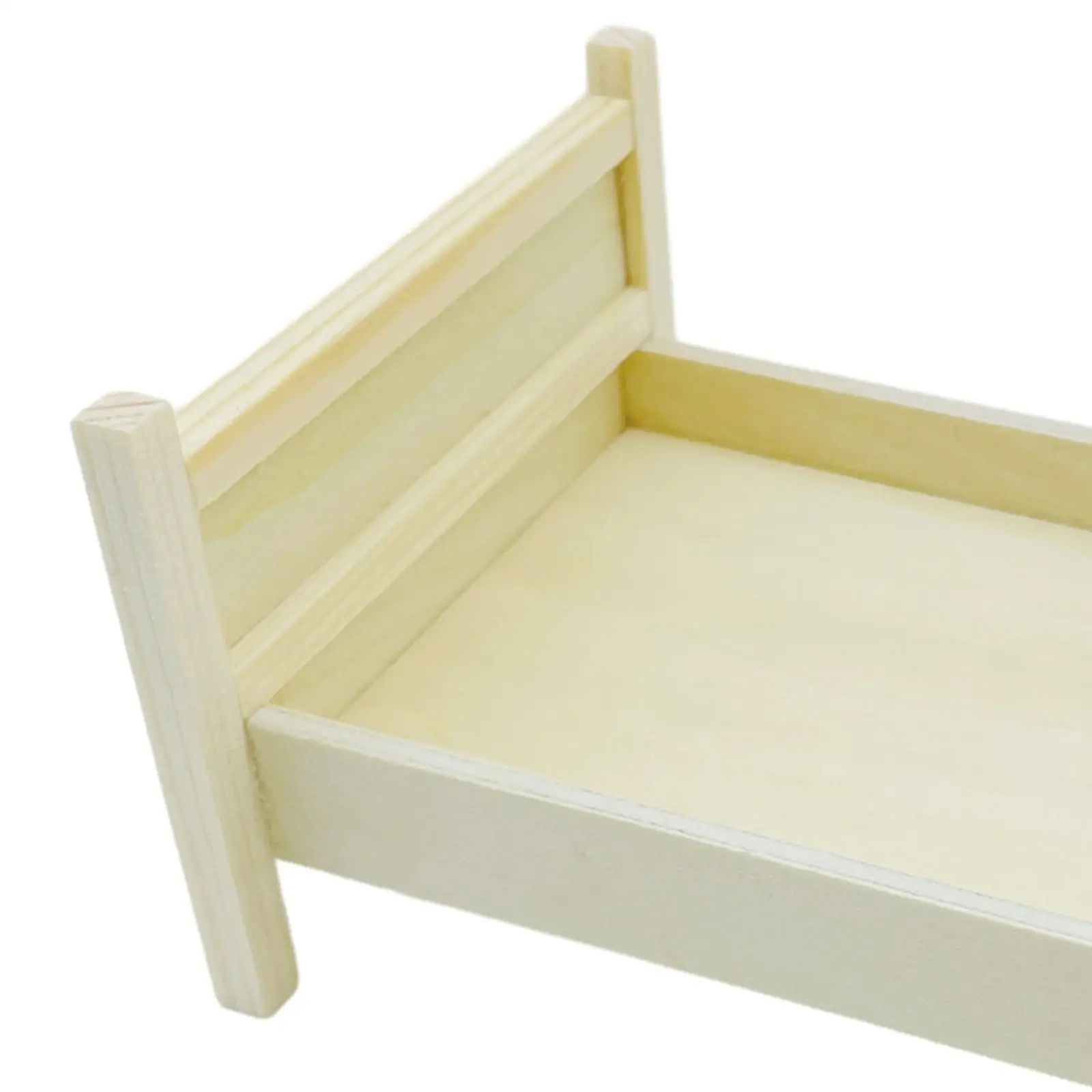 1/12 poppenhuis houten bed DIY poppenhuis miniatuur bed voor poppenhuisslaapkamer