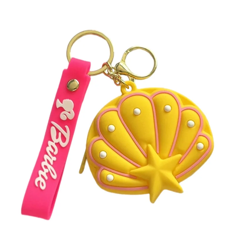 Minso  Creative shell silicone coin purse, keychain, pendant, card case, storage bag opening, red envelope, gift, key, pendant