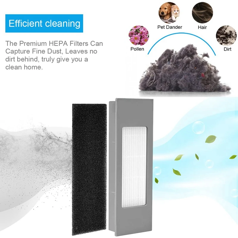 ตัวกรอง HEPA แปรงปัดด้านข้างสำหรับเปลี่ยน Ecovacs deebot ozmo 920 950 T5อะไหล่เครื่องดูดฝุ่น