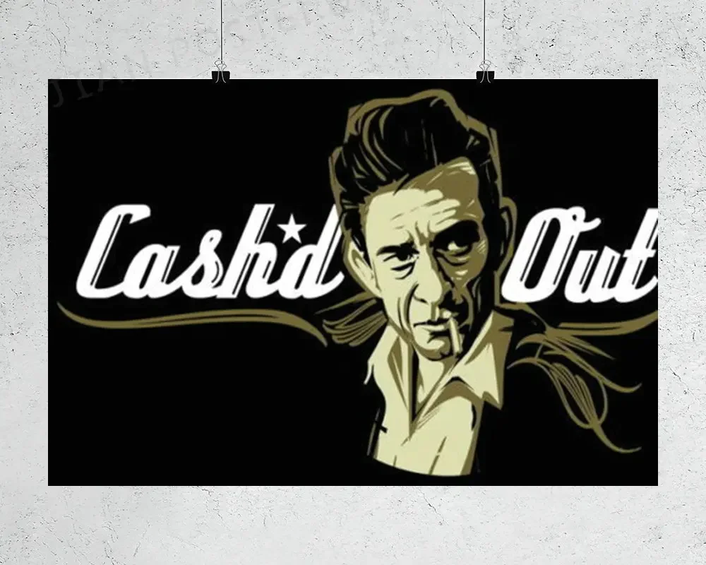 H426 Silk Poster Home Decoration Johnny Cash Country Music Icon Singer Star Wall Art Christmas Gift