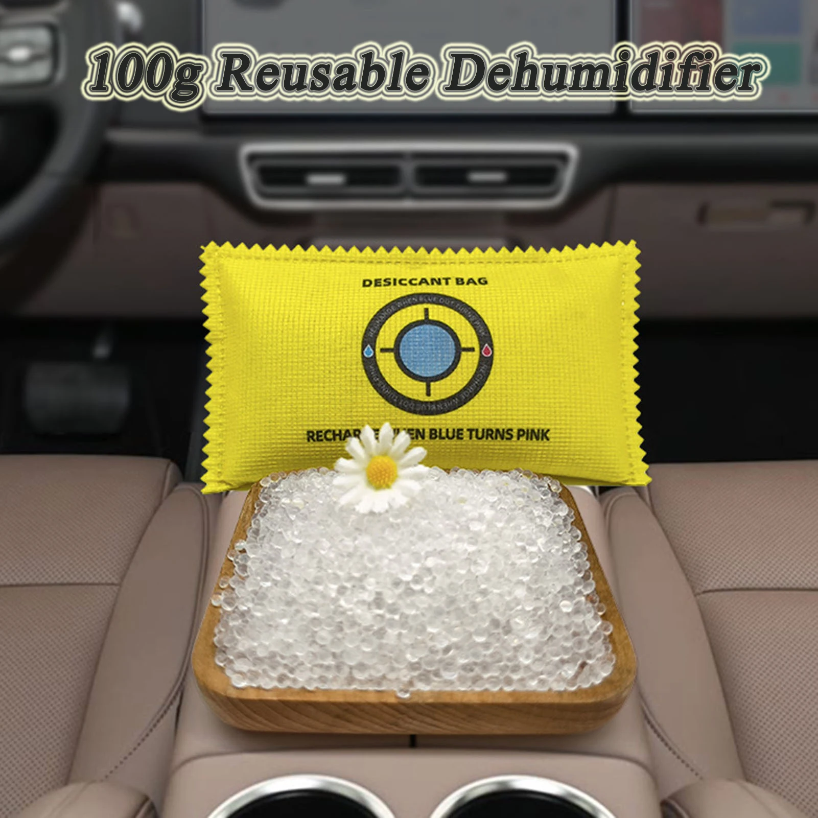 

All-in-One Home & Car Dehumidifier Compact Absorber For Damp Areas, Safeguards Belongings From Moisture Damage In Closet RV, SUV