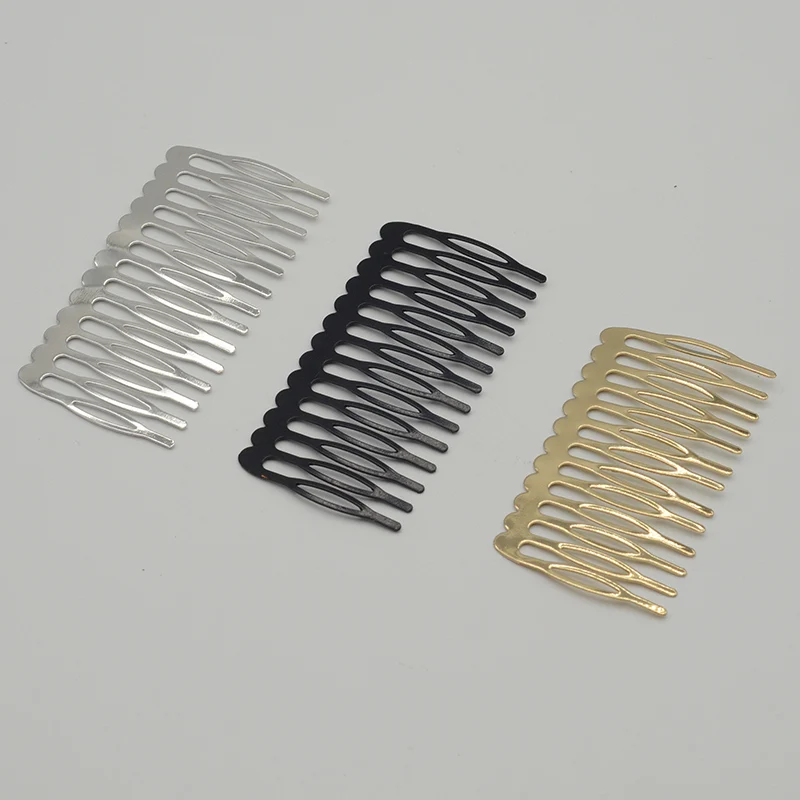 

10PCS 4cm*7.5cm 14teeth Flat Plain Metal Hair Comb Clips for Handmade Bridal Tiara Hair Accessories Teethed Hairpins