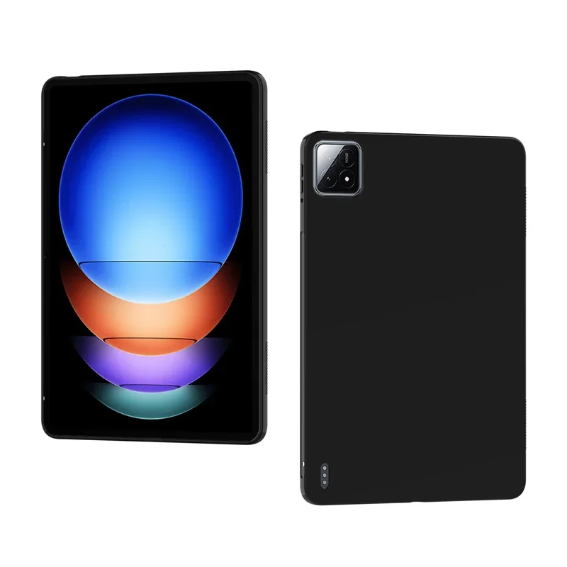 เคสซิลิโคนสำหรับ Xiaomi Pad 6 S Pro 12.4นิ้ว2024 Mi Pad 6 S mipad 6 S Pro 12.4 "มีความยืดหยุ่นกันชนสีดำ TPU funda