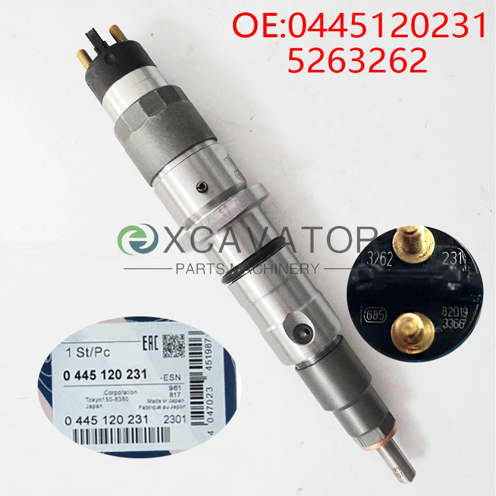 

5263262 0445120231 0445120059 6754-11-3011 6156-11-3100 Genuine PC200-8 6D107 QSB4.5 QSB6.7 fuel injector PC200-8 S6D107