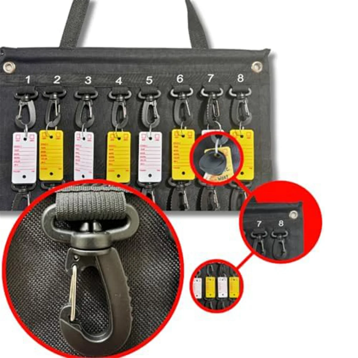 Versatile Roll-Up Key Storage Box, Weatherproof Portable Storage Box, Holds 40 Keys, Security Hook, for Home Office
