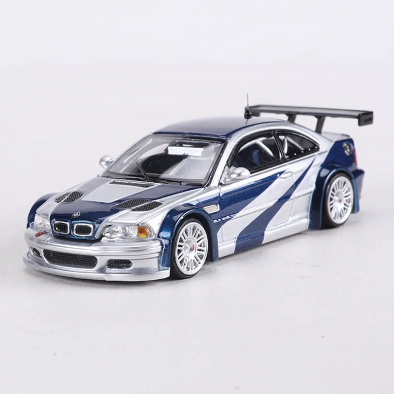 MJ MODEL 1:64 M3 E46 GTR سبيكة نموذج سيارة يمكن فتح غطاء محرك السيارة