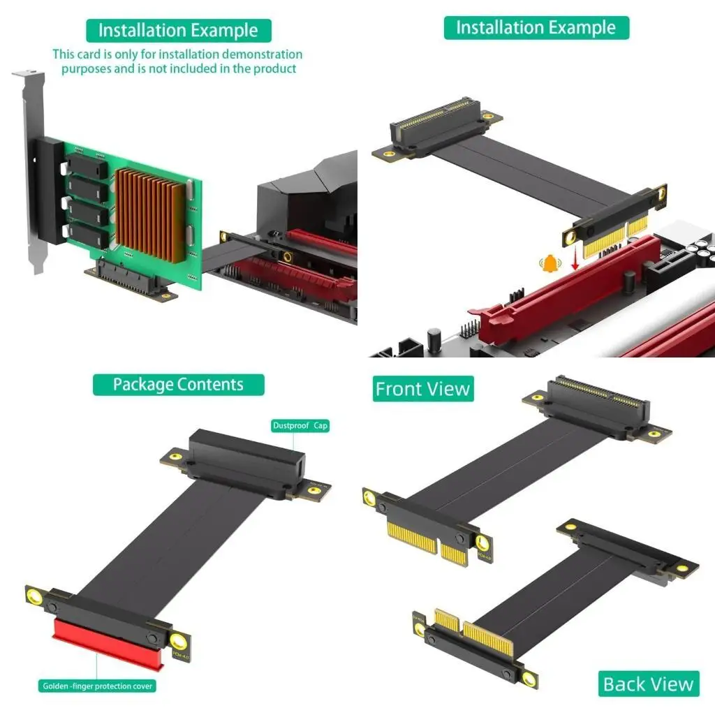 

652F PCIE4.0 Правый угловой удлинитель 10 -сантиметровый кабель 10 см для подключения к ПК потребностям