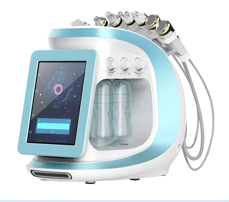 Aqua-Machine intelligente de peeling du visage, soins de la peau, épurateur de peau, RF BIO, jet d'oxygène, eau, diamant MicrodermDelhi, Ice Blue