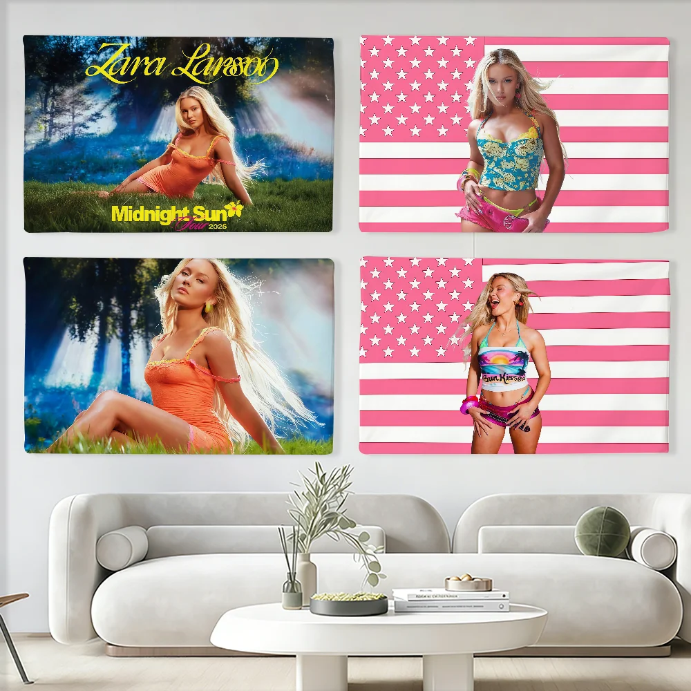 Bandera de Singer Zara Larsson Midnight Sun, adecuada para fiestas, clubes, decoración de pared interior y exterior, regalo