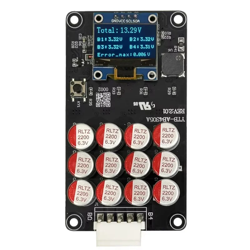 New Li-/Lifepo4/NCA 4S 12V Lithium Battery Active Balancer 5.5A Equipped With OLED Screen Battery Capacitor Balancer
