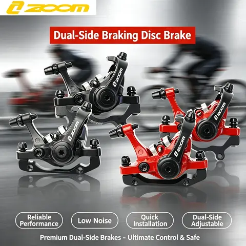 ZOOM DB680 Dual Piston Mechanical Disc Brake Caliper Dual Side Adjustable Cable Pull Brake for MTB Road E-Bike