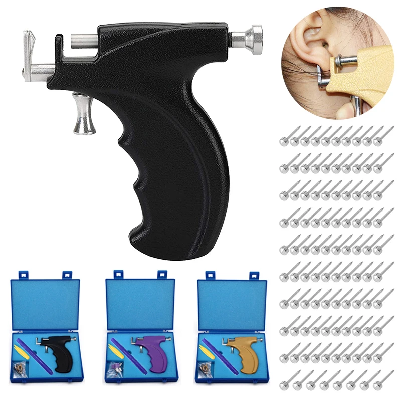 Professional Ear Pericings Gun Kit Piercer Machine Stud Earrings Hole Peicing Guns for Salon Home Percings Tool