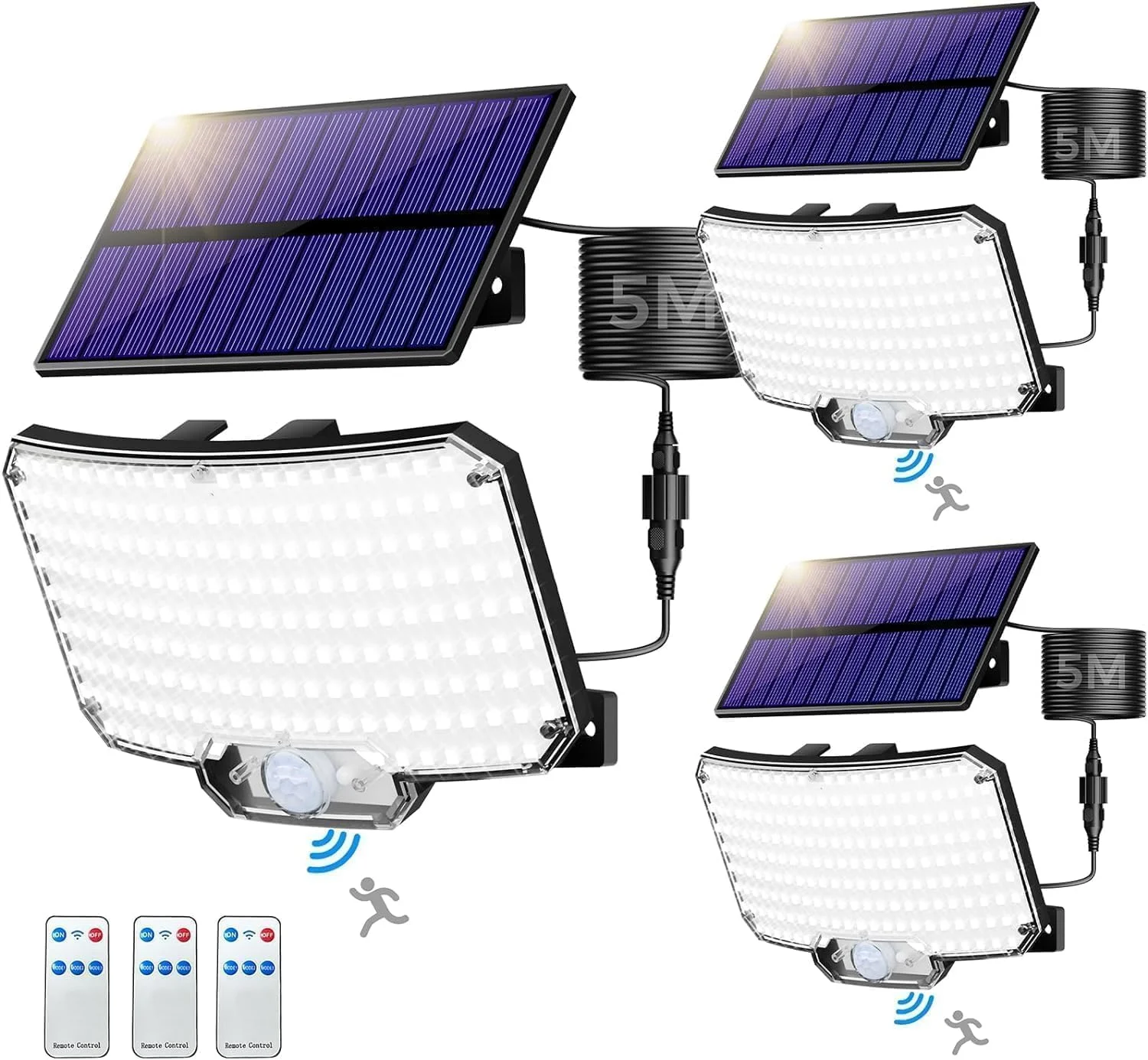 

Solar Lights Outdoor 234LED 3 Modes Motion Sensor Flood Lights with Remote IP65 Waterproof Security Solar Lights for Outside