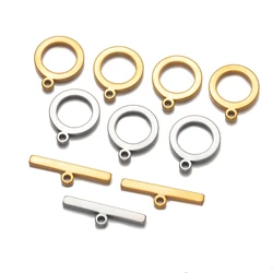 5sets Stainless Steel Gold OT Clasps Bracelets Toggle Hook Connectors for Jewelry Making DIY Necklace Bracelet Supplies No Fade