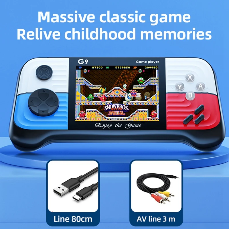 G9 Video Game Console 3.0 Inch Gamepad Built-In 666 Game Players Controller Support For Connecting TV For Children-A22K