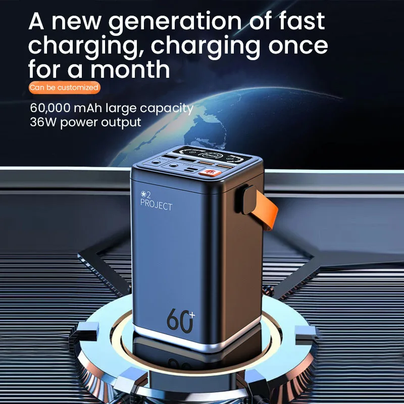 60000mAh التخييم قوة البنك المحمولة بطارية مساعدة تهمة سريعة قوية سعة كبيرة 60000mAh قطع Powerbank للهاتف