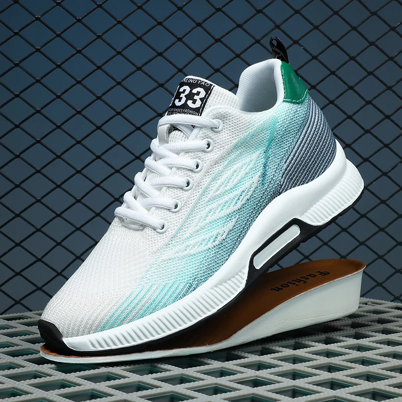 Men Chunky Sneakers Booster Shoes Elevator Man Lift Sports Height Increase Insole 6cm Plus Size 37-46 Leisure Fashion